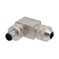 Герметичний роз'єм M12-P8A-GLD-P7 кутова кабельна вилка