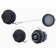 Герметичний роз'єм Type-C YU-TYPEC-JSX-02-101A панельна розетка на гайку