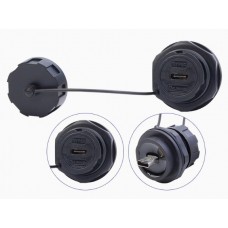 Герметичний роз'єм Type-C YU-TYPEC-JSX-02-103A панельна розетка на гайку