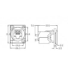Розетка ARJ45-CAT6A 8P8C