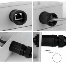 Роз'єм герметичний SZC-22 RJ-45 IP68 кабельна розетка