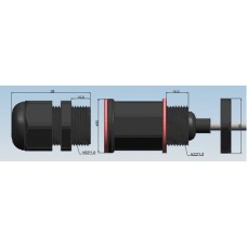 Роз'єм герметичний SZC-22 RJ-45 IP68 кабельна розетка