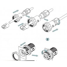 Роз'єм герметичний SZC-20-2 RJ-45 IP68 кабельна розетка