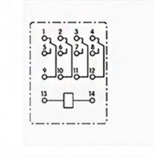 Реле електромагнітне HH54P (MY4NJ) AC24V, 5А