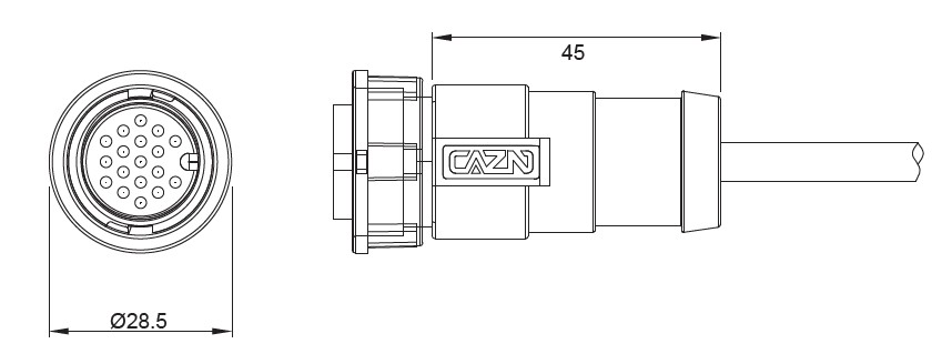 Схема роз'єму E16B-PWA12