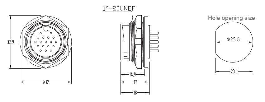 Схема роз'єму E16B-PWA12