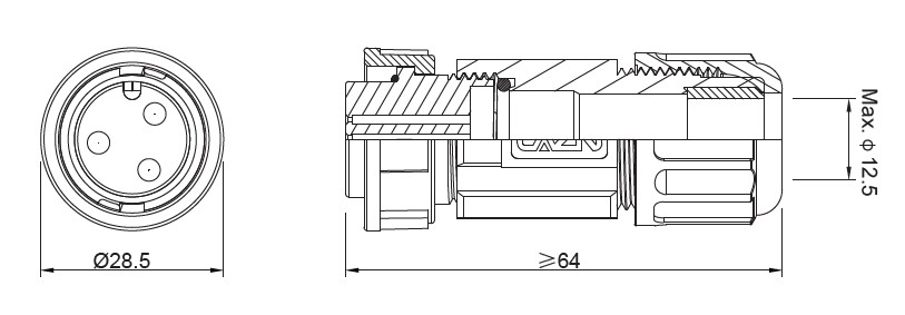 Схема роз'єму E16B-PWA12