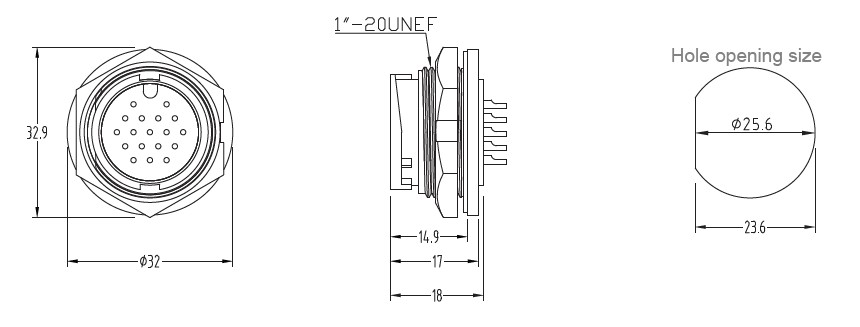 Схема роз'єму E16B-PWA12