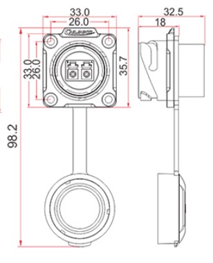 Схема герметичного коннектора LC duplex