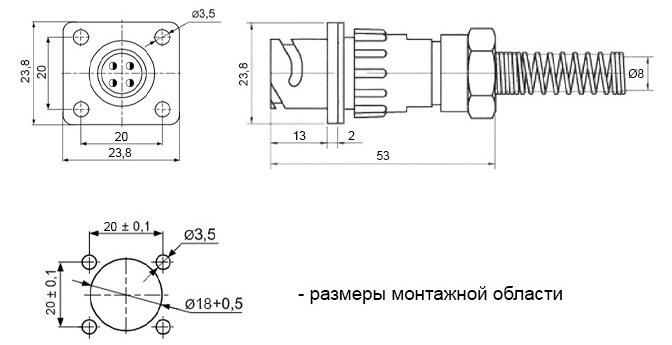 Роз'єм FQ18-4pin ZPJ-8