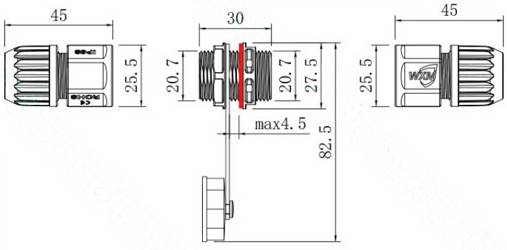 Герметичний роз'єм RJ45