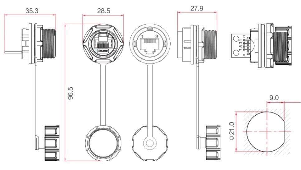 Герметичный коннектор RJ45