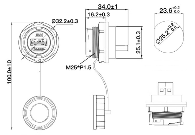 Герметичний роз'єм USB