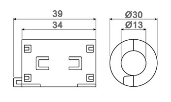 Ферритовий фільтр ZCAT2035-0930A-BK (кабель Ø6-9 мм) Ферритовий фільтр ZCAT2035-0930A-BK (кабель Ø6-9 мм)